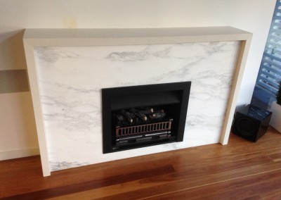 Gas Fireplace, Granite Feature Wall