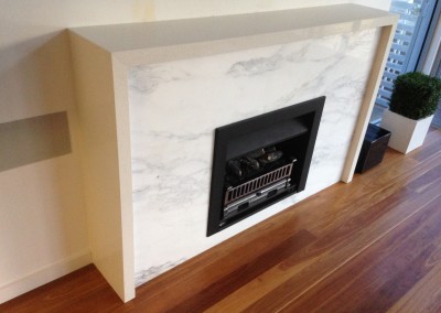 Gas Fireplace, Granite Feature Wall